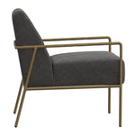 International Furniture Direct - ARAGON GRAY ARM CHAIR - Dark Gray Fabric|Metal - Chairs - Additional View 2