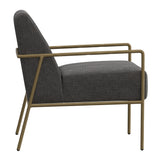 International Furniture Direct - ARAGON GRAY ARM CHAIR - Dark Gray Fabric|Metal - Chairs - Additional View 2