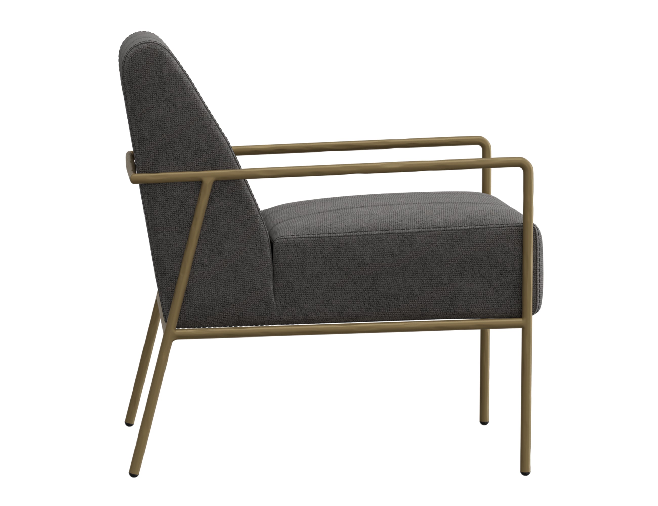 International Furniture Direct - ARAGON GRAY ARM CHAIR - Dark Gray Fabric|Metal - Chairs - Additional View 2