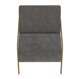 International Furniture Direct - ARAGON GRAY ARM CHAIR - Dark Gray Fabric|Metal - Chairs - Additional View 3
