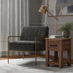 International Furniture Direct - ARAGON GRAY ARM CHAIR - Dark Gray Fabric|Metal - Chairs - Additional View 4