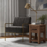 International Furniture Direct - ARAGON GRAY ARM CHAIR - Dark Gray Fabric|Metal - Chairs - Additional View 4