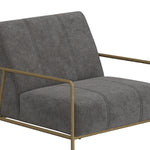 International Furniture Direct - ARAGON GRAY ARM CHAIR - Dark Gray Fabric|Metal - Chairs - Additional View 5