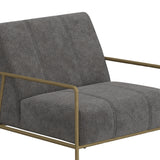 International Furniture Direct - ARAGON GRAY ARM CHAIR - Dark Gray Fabric|Metal - Chairs - Additional View 5