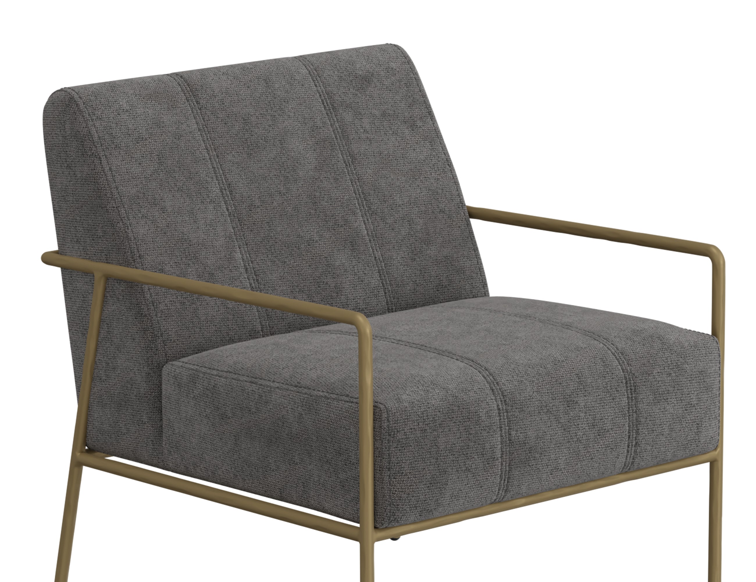 International Furniture Direct - ARAGON GRAY ARM CHAIR - Dark Gray Fabric|Metal - Chairs - Additional View 5