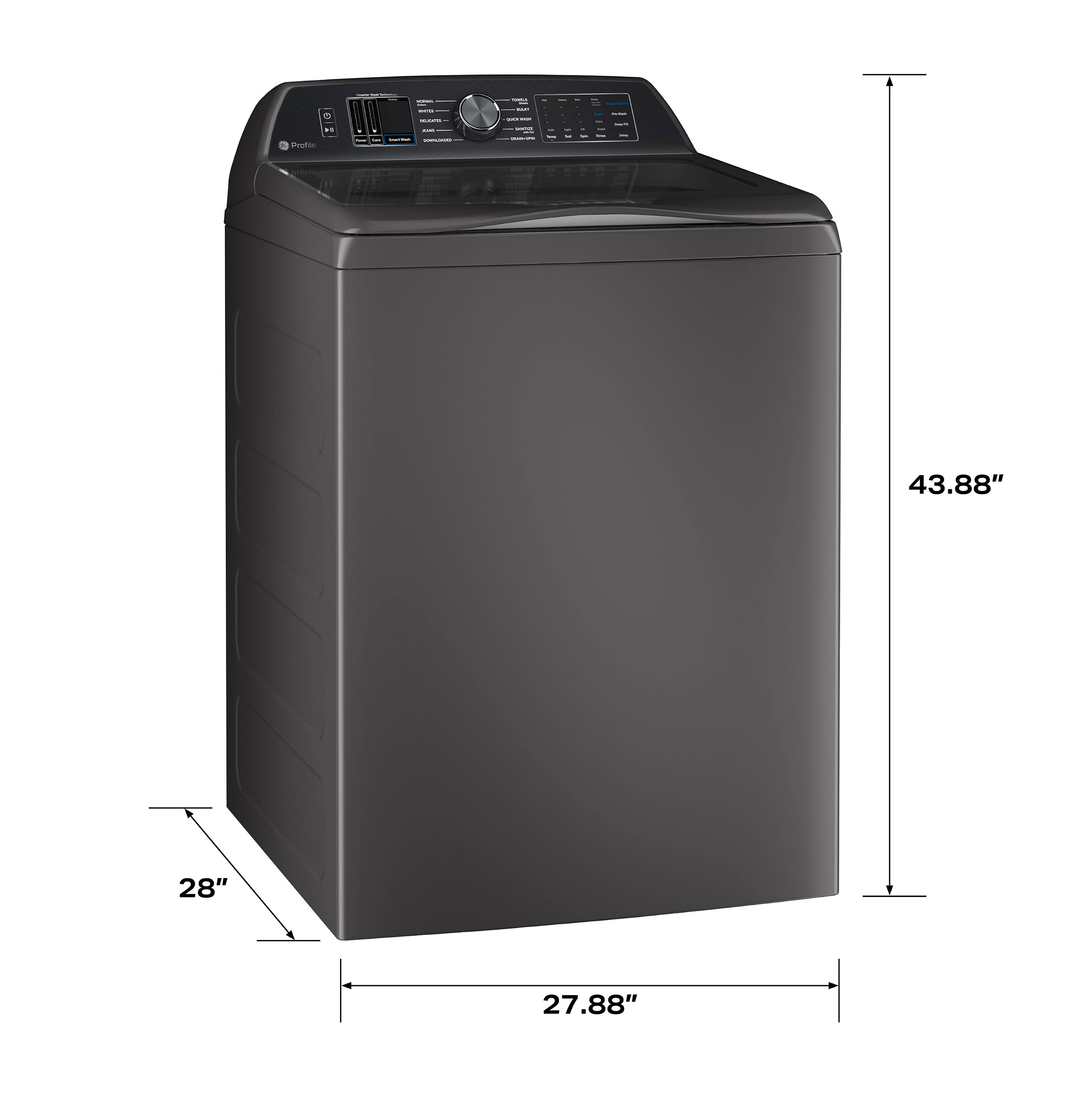 GE DIAMOND GRAY 5.4CU TOP LOAD WASHER - Dark Gray - Washers - Additional View 20