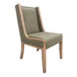 International Furniture Direct - BALAM GREEN UPHOLSTERED CHAIR - Green|Light Brown Faux Leather|Wood - Chairs - Additional View 1