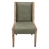 International Furniture Direct - BALAM GREEN UPHOLSTERED CHAIR - Green|Light Brown Faux Leather|Wood - Chairs - Additional View 2