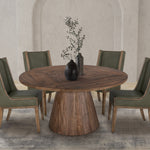 International Furniture Direct - BALAM GREEN UPHOLSTERED CHAIR - Green|Light Brown Faux Leather|Wood - Chairs - Additional View 3