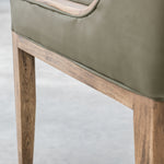 International Furniture Direct - BALAM GREEN UPHOLSTERED CHAIR - Green|Light Brown Faux Leather|Wood - Chairs - Additional View 6