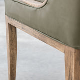 International Furniture Direct - BALAM GREEN UPHOLSTERED CHAIR - Green|Light Brown Faux Leather|Wood - Chairs - Additional View 6