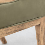 International Furniture Direct - BALAM GREEN UPHOLSTERED CHAIR - Green|Light Brown Faux Leather|Wood - Chairs - Additional View 7