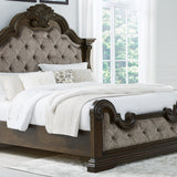 Ashley Furniture - MAYLEE QUEEN PANEL BED - Dark Brown Fabric|Wood - Beds - Additional View 3