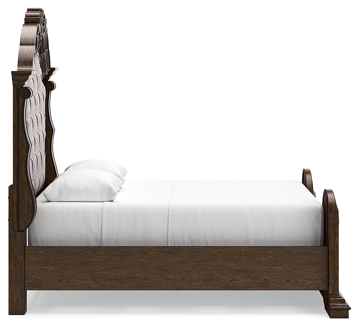 Ashley Furniture - MAYLEE QUEEN PANEL BED - Dark Brown Fabric|Wood - Beds - Additional View 5