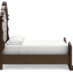 Ashley Furniture - MAYLEE QUEEN PANEL BED - Dark Brown Fabric|Wood - Beds - Additional View 5