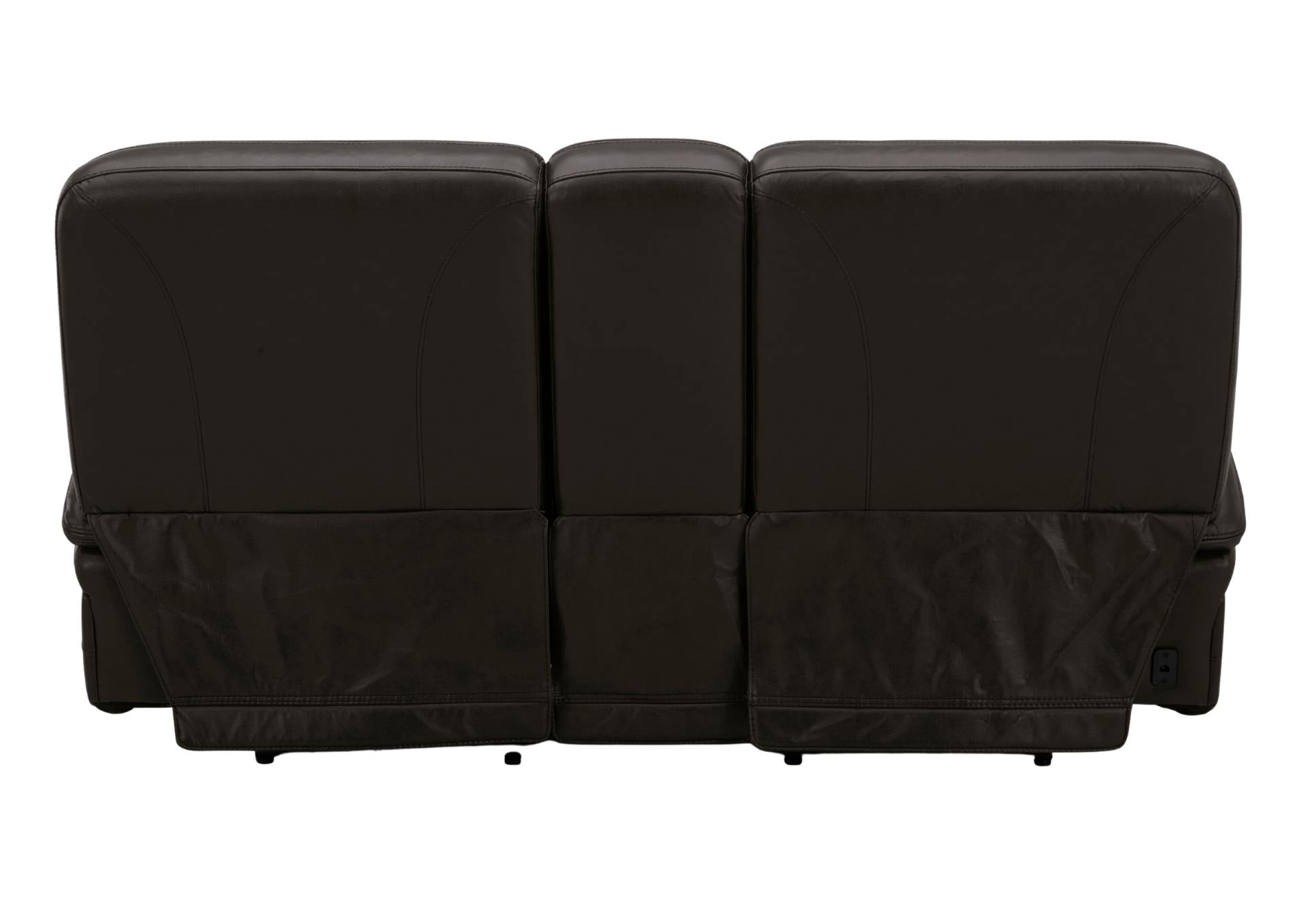 BROCKTON CHARCOAL LEATHER 3P POWER CONSOLE LOVESEAT WITH POWER HEADREST AND LUMBAR - Additional View 3