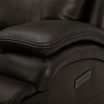 BROCKTON CHARCOAL LEATHER 3P POWER CONSOLE LOVESEAT WITH POWER HEADREST AND LUMBAR - Additional View 4