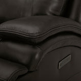 BROCKTON CHARCOAL LEATHER 3P POWER CONSOLE LOVESEAT WITH POWER HEADREST AND LUMBAR - Additional View 4