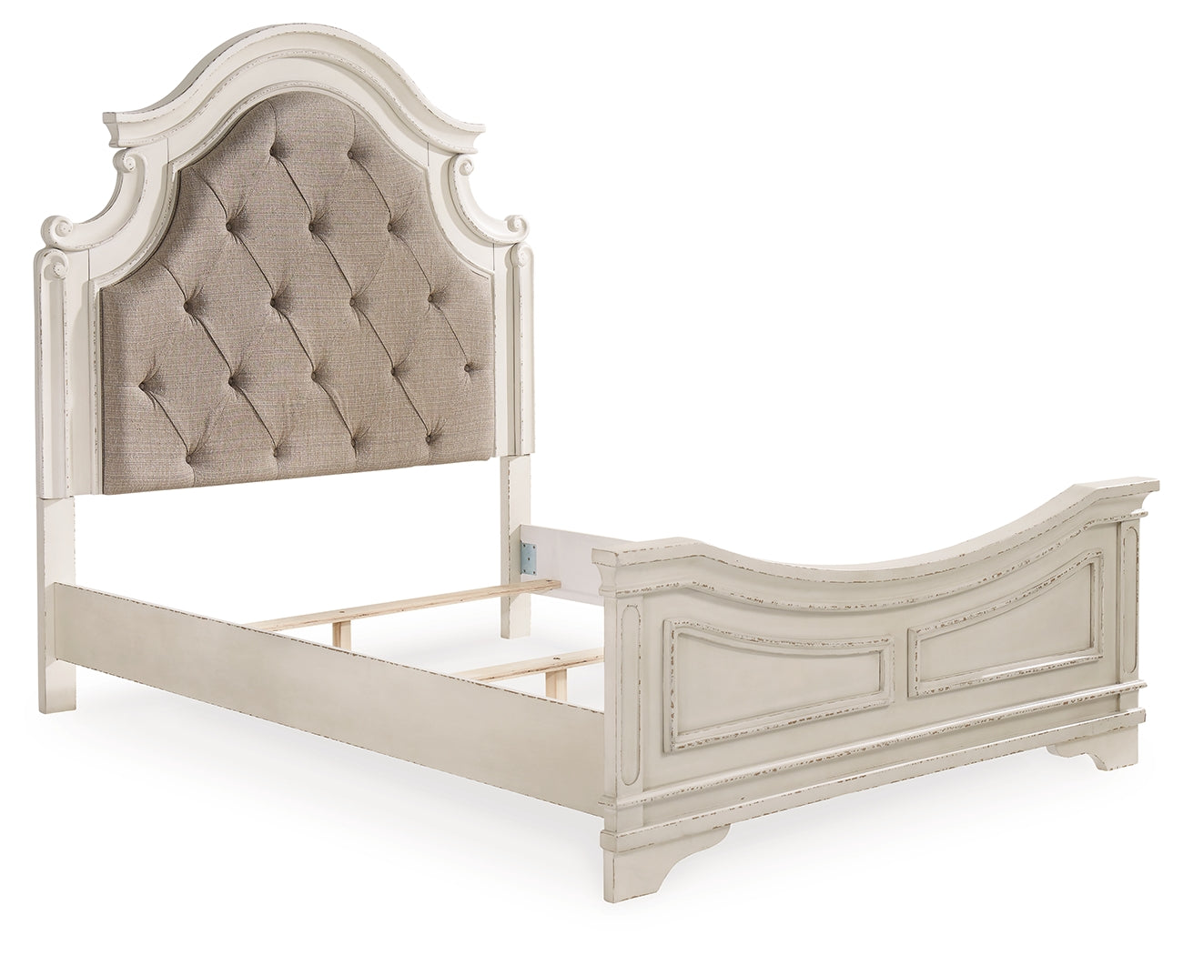 Ashley Furniture - Realyn Queen Panel Bed - White|Beige Wood|Fabric - Beds - Additional View 2