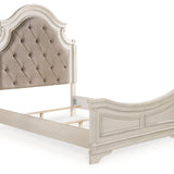 Ashley Furniture - Realyn Queen Panel Bed - White|Beige Wood|Fabric - Beds - Additional View 2