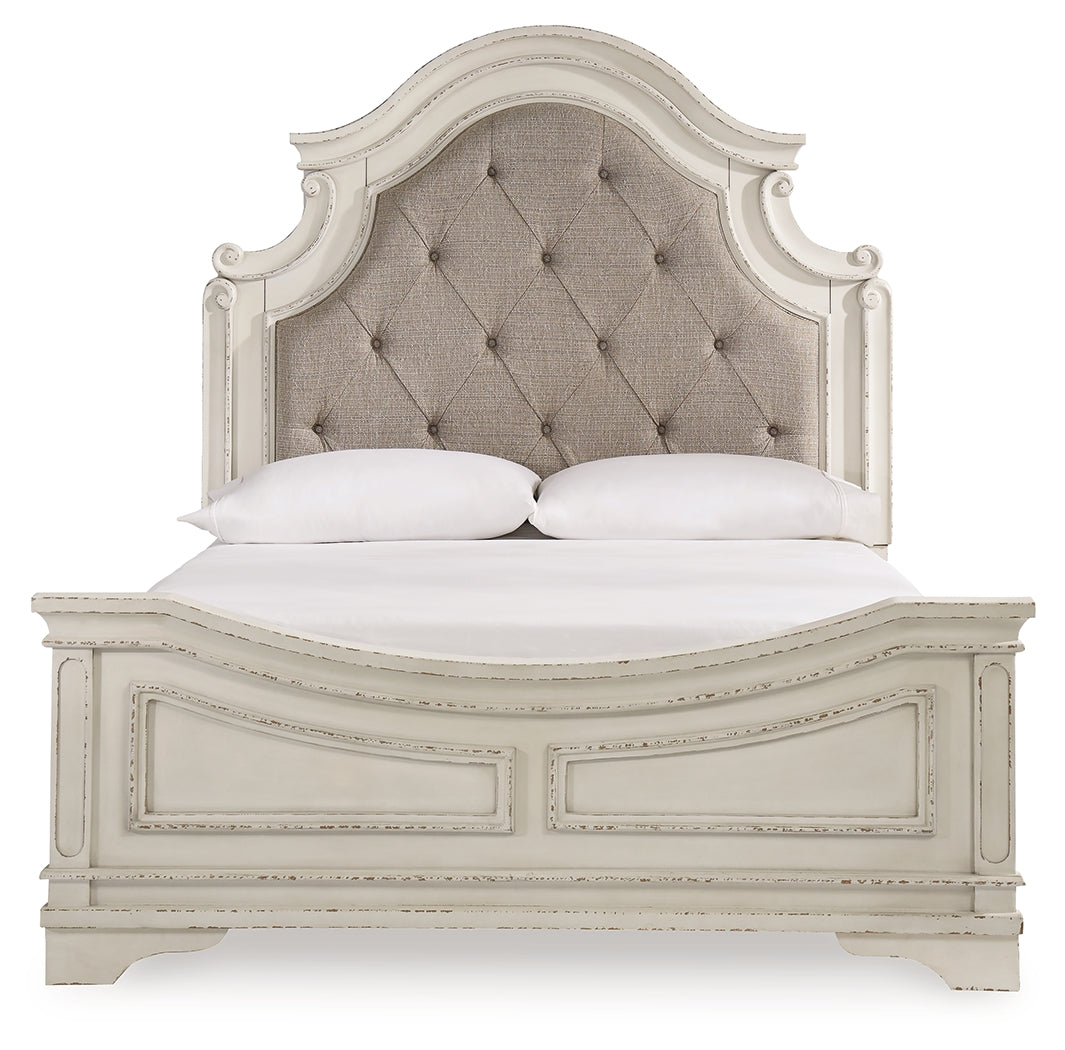 Ashley Furniture - Realyn Queen Panel Bed - White|Beige Wood|Fabric - Beds - Additional View 3