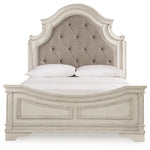 Ashley Furniture - Realyn Queen Panel Bed - White|Beige Wood|Fabric - Beds - Additional View 3