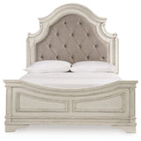 Ashley Furniture - Realyn Queen Panel Bed - White|Beige Wood|Fabric - Beds - Additional View 3