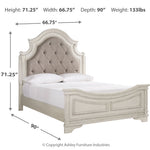 Ashley Furniture - Realyn Queen Panel Bed - White|Beige Wood|Fabric - Beds - Additional View 4