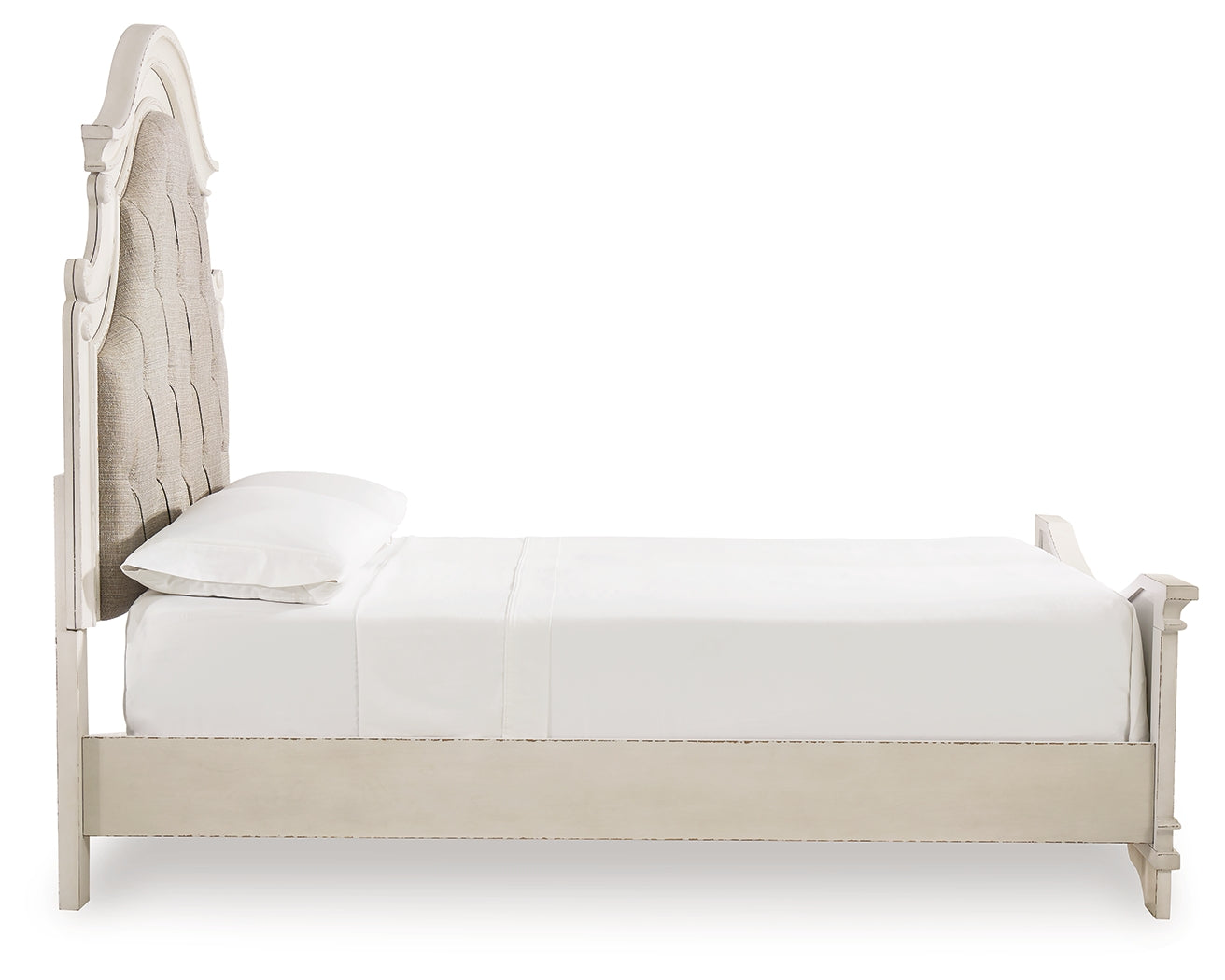 Ashley Furniture - Realyn Queen Panel Bed - White|Beige Wood|Fabric - Beds - Additional View 5