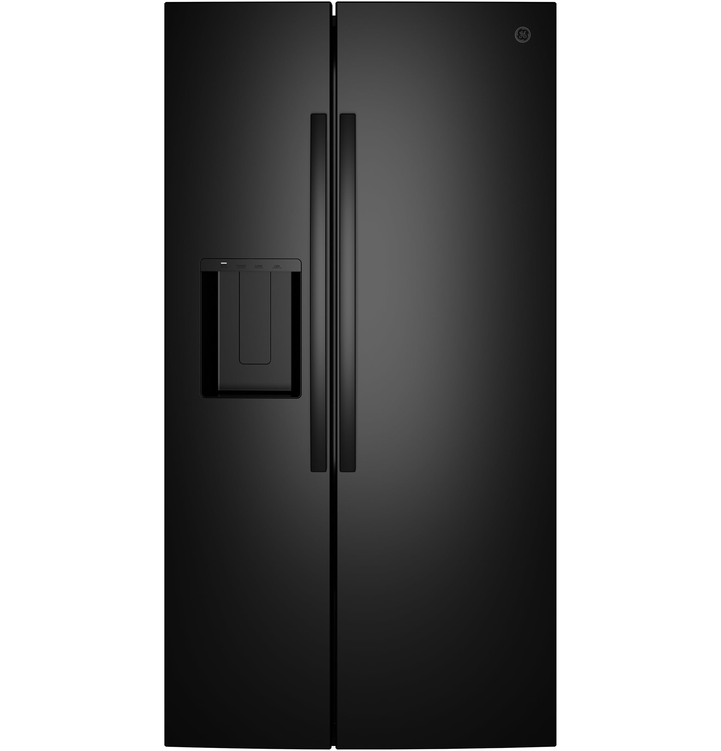 GE BLACK 28CU SIDE BY SIDE REFRIGERATOR WITH DISPENSER - Refrigerators