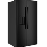 GE BLACK 28CU SIDE BY SIDE REFRIGERATOR WITH DISPENSER - Refrigerators - Additional View 3