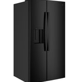 GE BLACK 28CU SIDE BY SIDE REFRIGERATOR WITH DISPENSER - Refrigerators - Additional View 3
