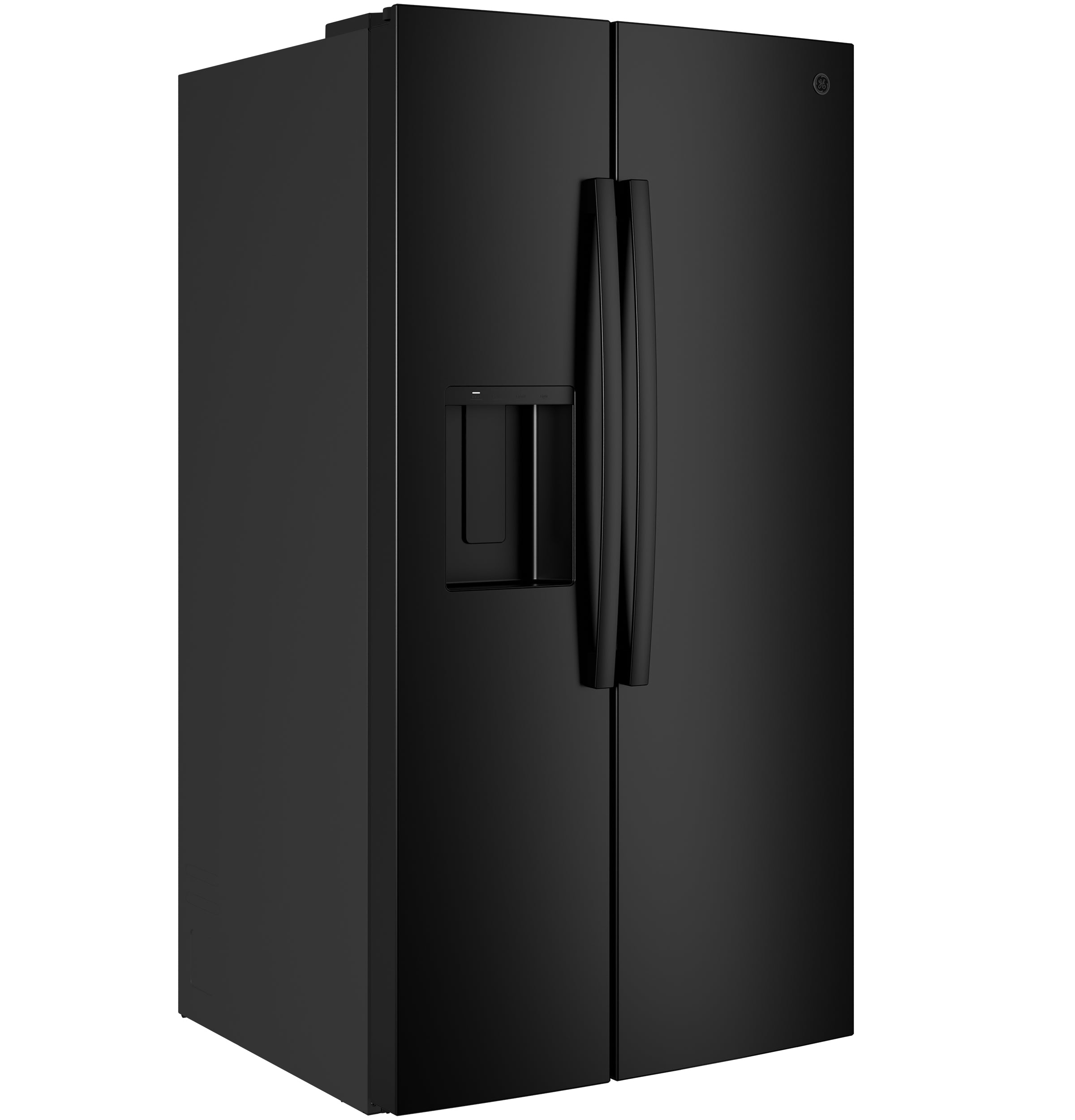 GE BLACK 28CU SIDE BY SIDE REFRIGERATOR WITH DISPENSER - Refrigerators - Additional View 3