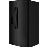 GE BLACK 28CU SIDE BY SIDE REFRIGERATOR WITH DISPENSER - Refrigerators - Additional View 4