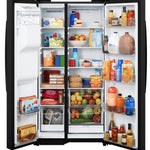 GE BLACK 28CU SIDE BY SIDE REFRIGERATOR WITH DISPENSER - Refrigerators - Additional View 6