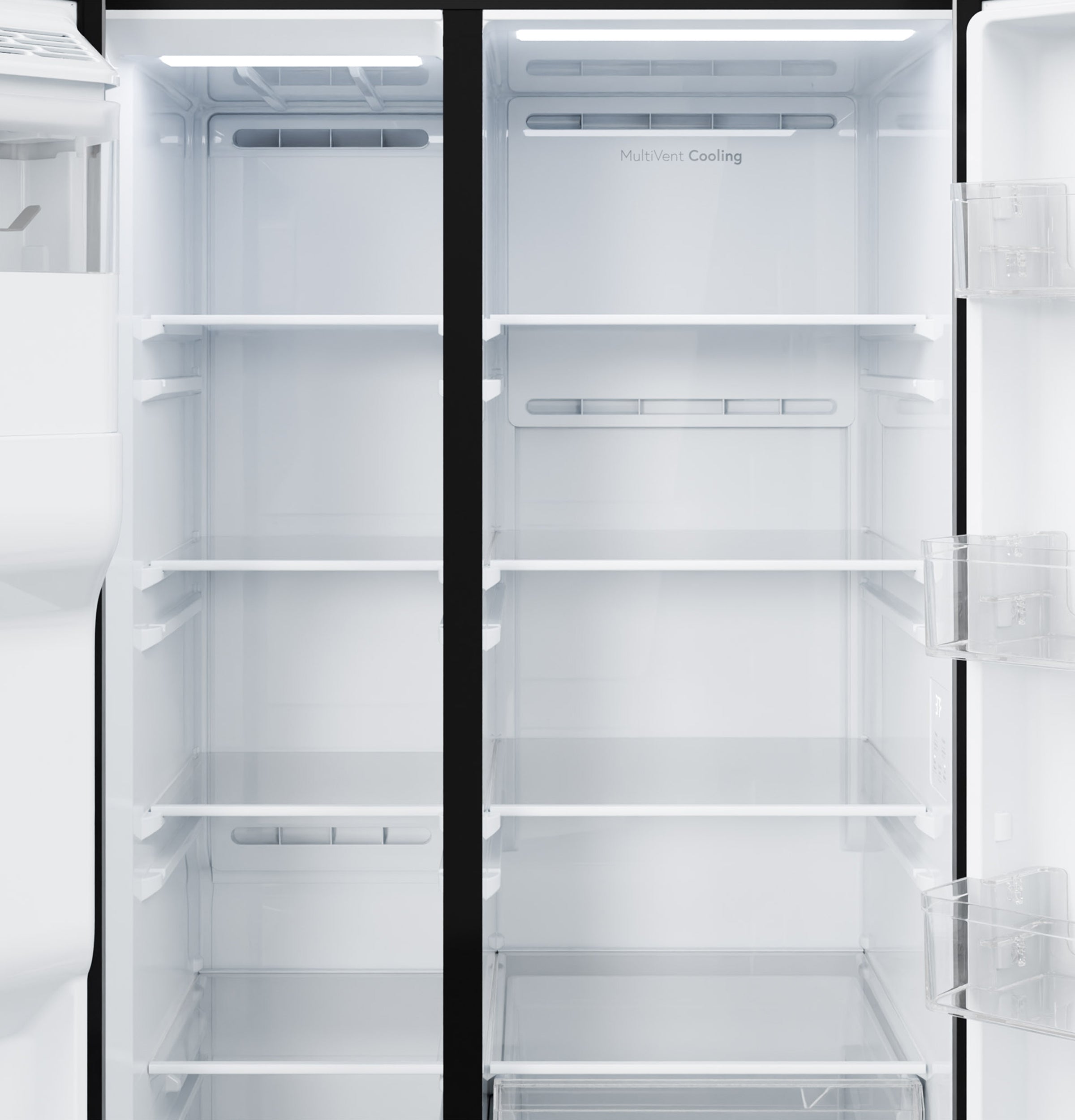 GE BLACK 28CU SIDE BY SIDE REFRIGERATOR WITH DISPENSER - Refrigerators - Additional View 7