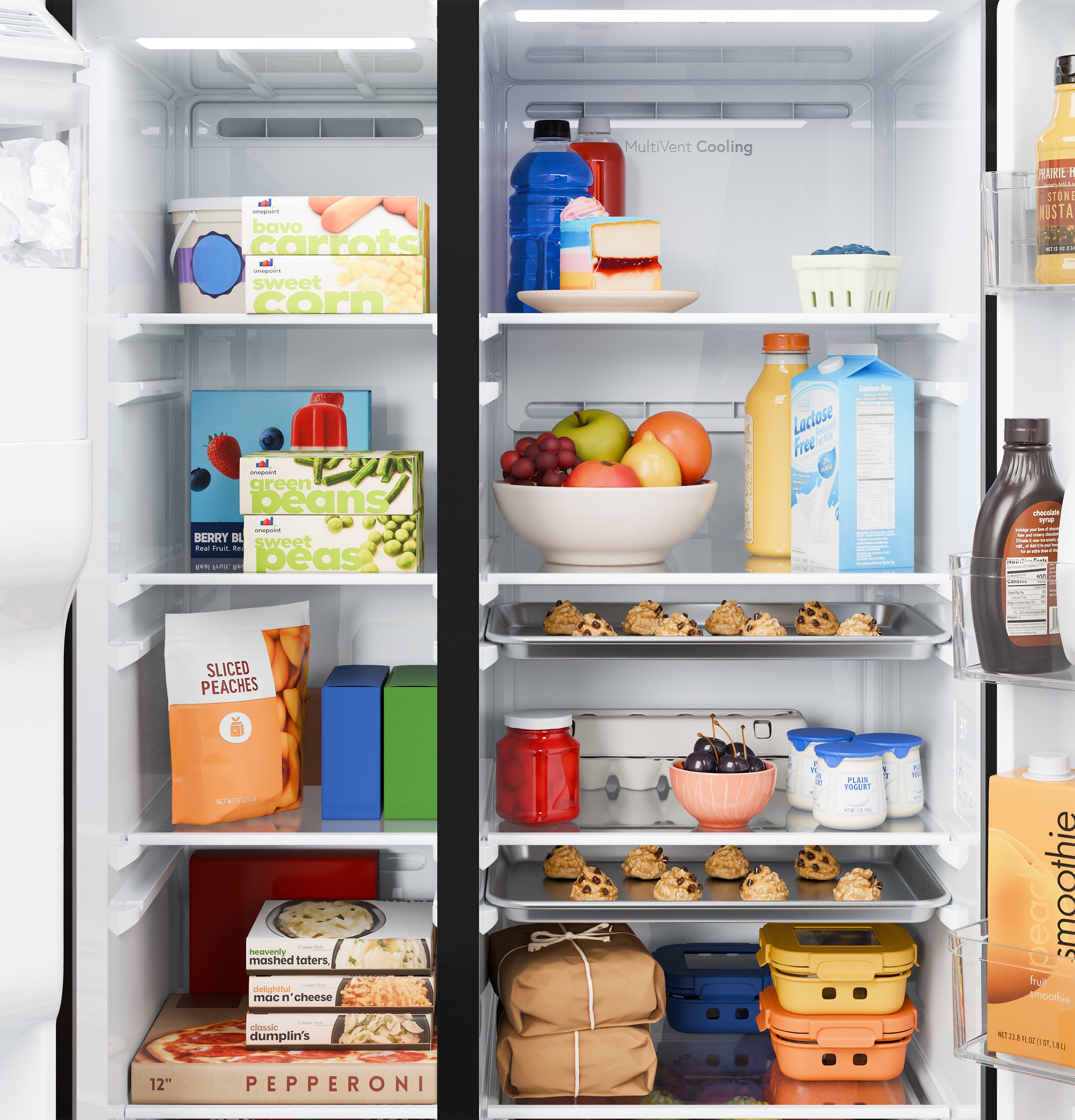 GE BLACK 28CU SIDE BY SIDE REFRIGERATOR WITH DISPENSER - Refrigerators - Additional View 8