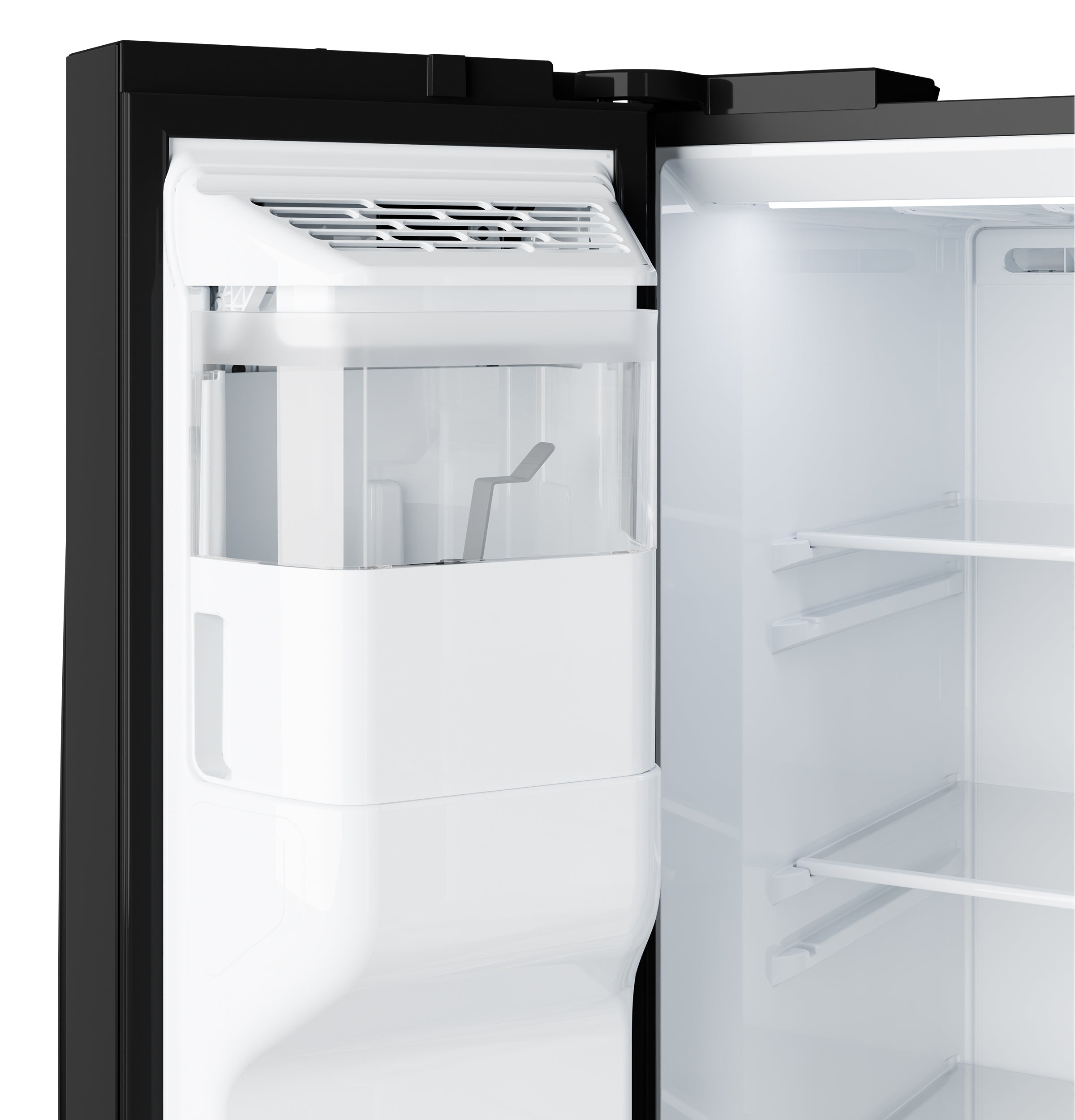 GE BLACK 28CU SIDE BY SIDE REFRIGERATOR WITH DISPENSER - Refrigerators - Additional View 9