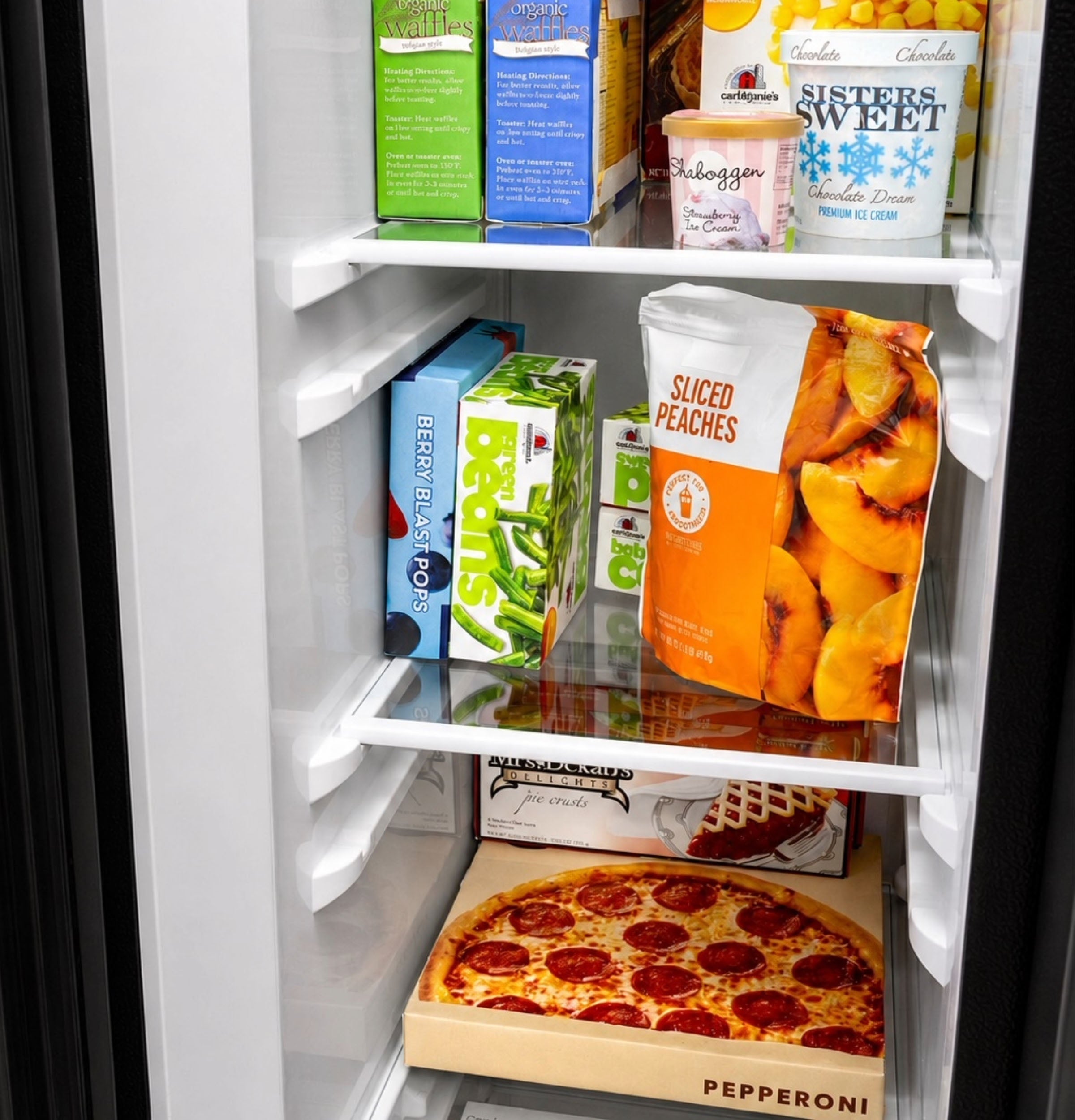GE BLACK 28CU SIDE BY SIDE REFRIGERATOR WITH DISPENSER - Refrigerators - Additional View 24