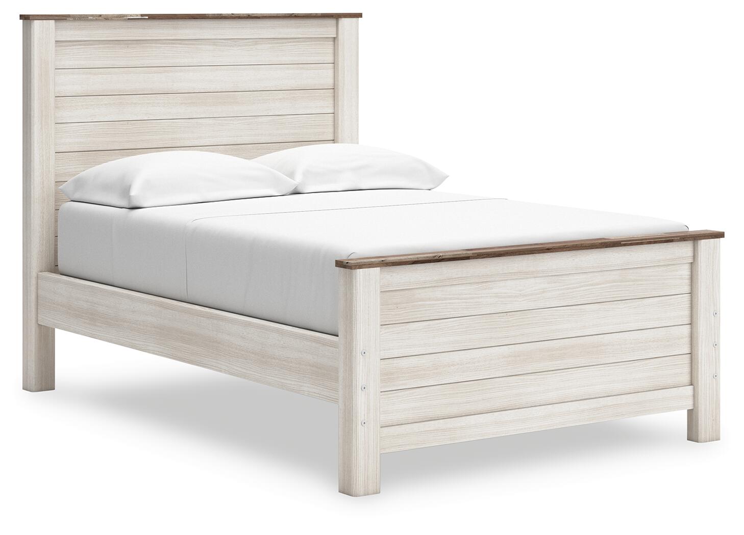 Ashley Furniture - Willowton Full Bed - Beige Wood - Beds