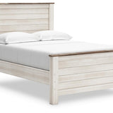 Ashley Furniture - Willowton Full Bed - Beige Wood - Beds