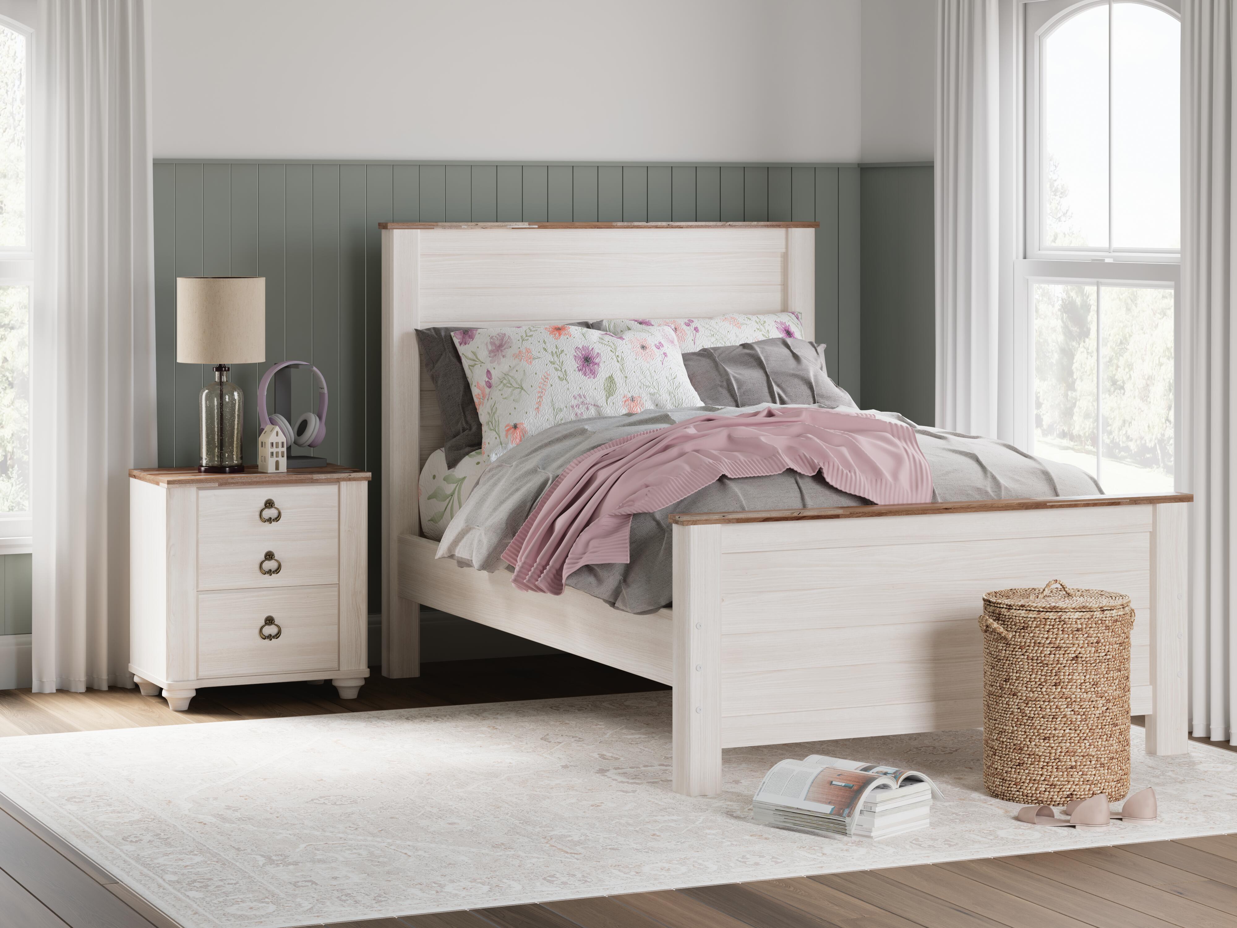 Ashley Furniture - Willowton Full Bed - Beige Wood - Beds - Additional View 2