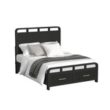 Elements International - RIDGEMONT BLACK QUEEN BED - Wood - Beds