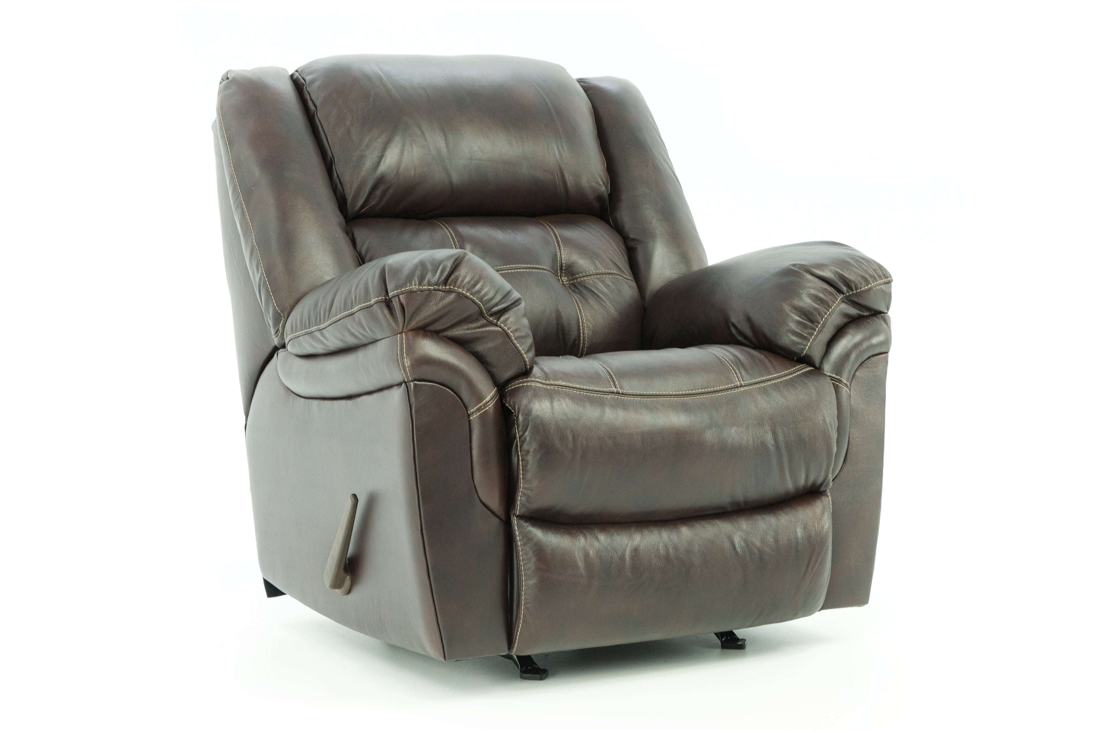 Hudson Leather Rocker Recliner - Chocolate - Additional View 1