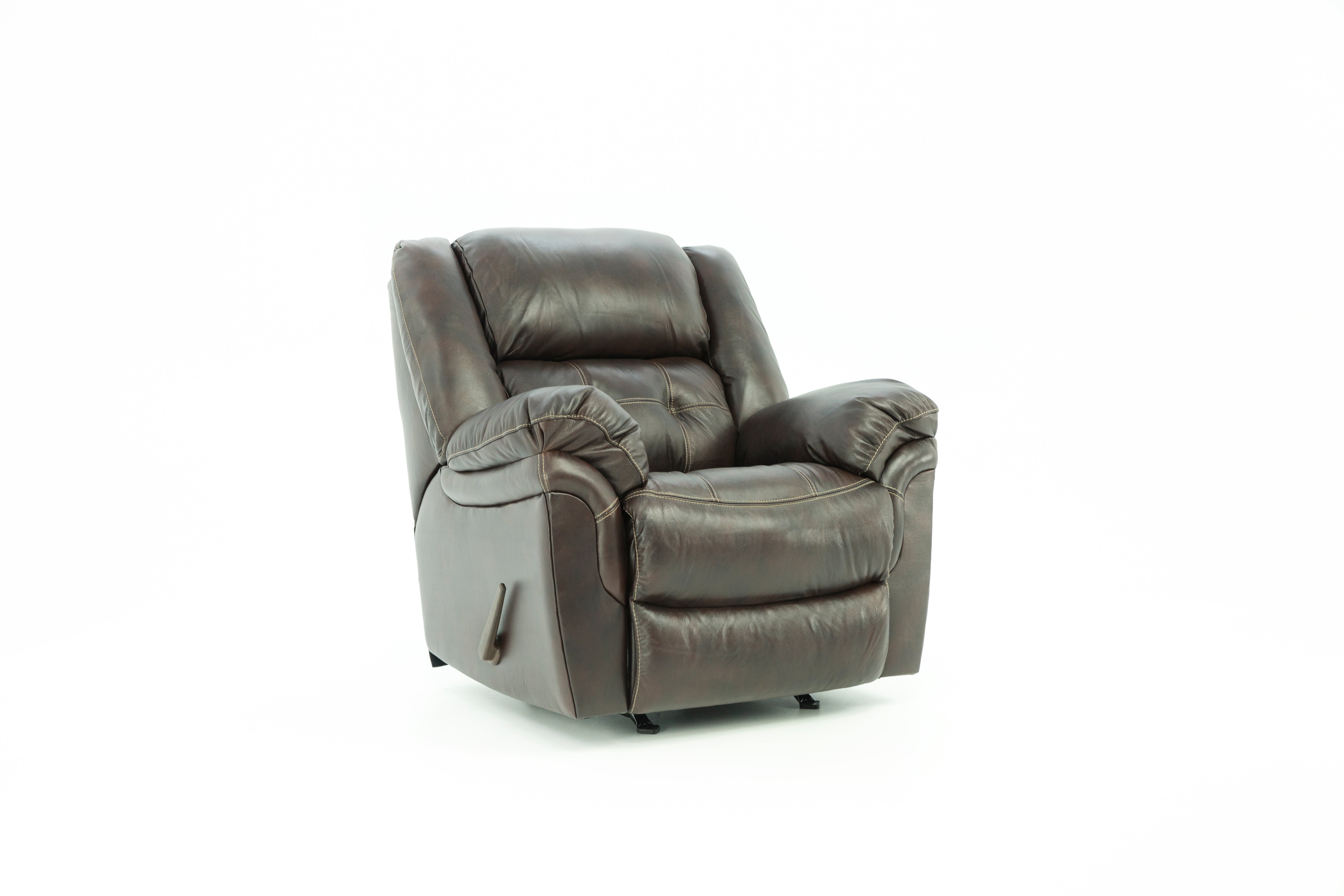 Hudson Leather Rocker Recliner - Chocolate - Additional View 1