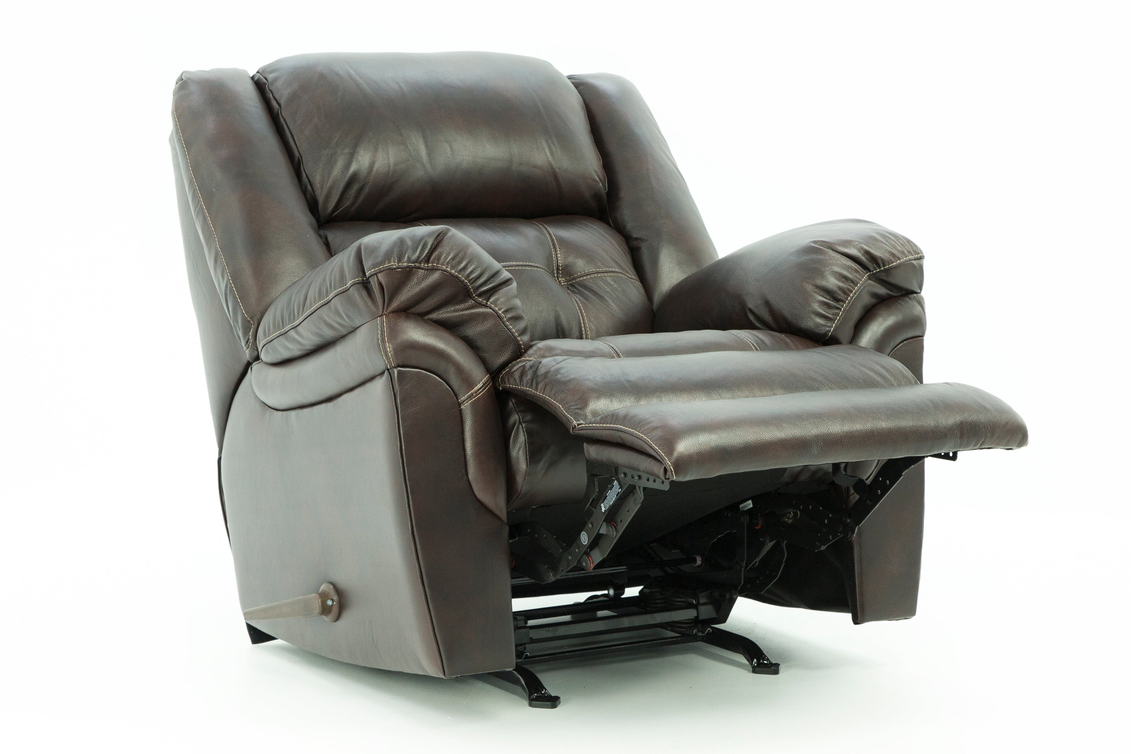Hudson Leather Rocker Recliner - Chocolate - Additional View 4