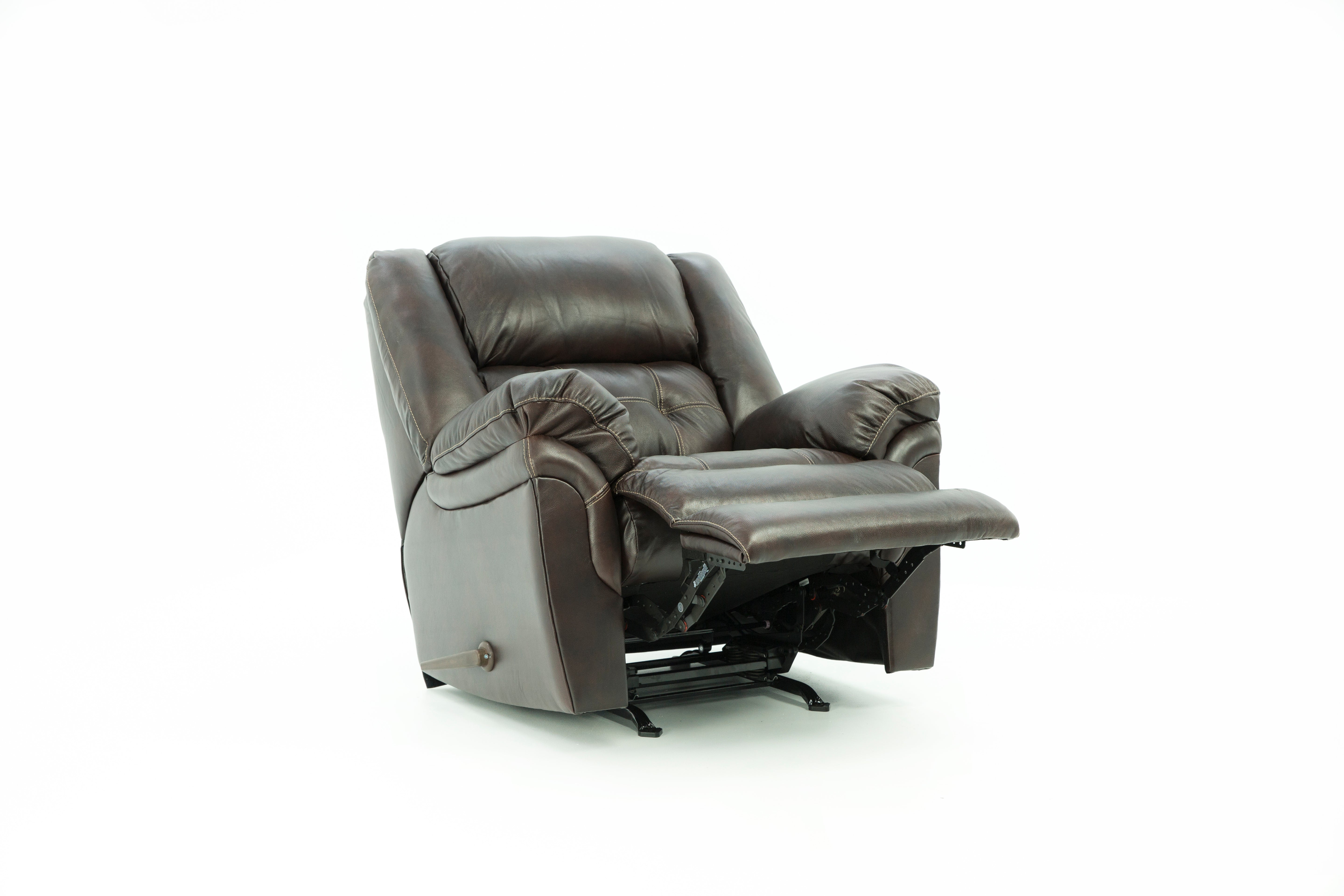Hudson Leather Rocker Recliner - Chocolate - Additional View 4