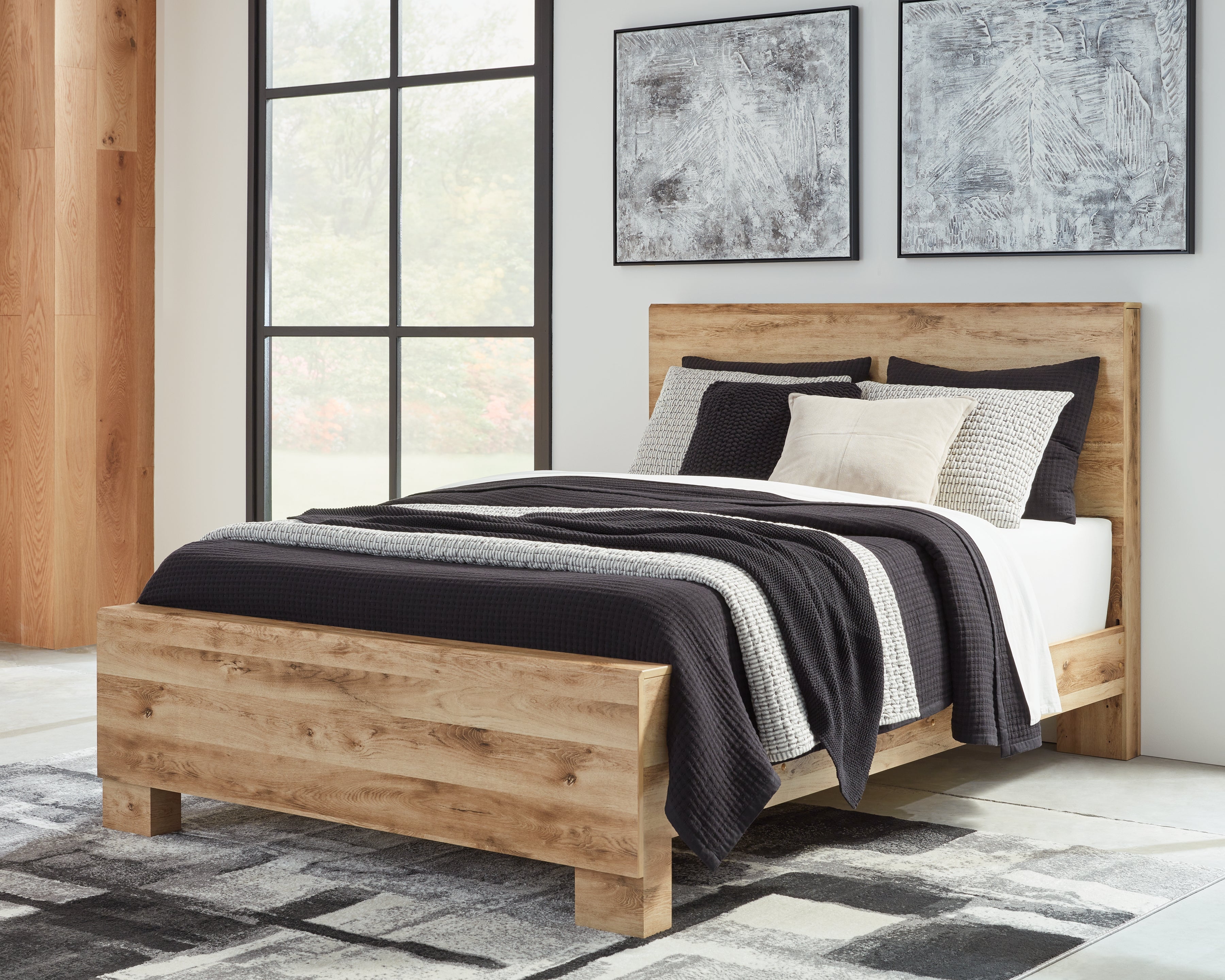 Ashley Furniture - Hyanna King Panel Bed - Brown - Beige Wood - Beds - Additional View 2