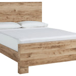 Ashley Furniture - Hyanna King Panel Bed - Brown - Beige Wood - Beds