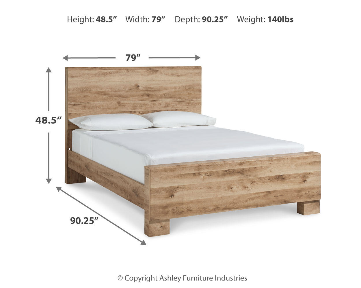 Ashley Furniture - Hyanna King Panel Bed - Brown - Beige Wood - Beds - Additional View 6